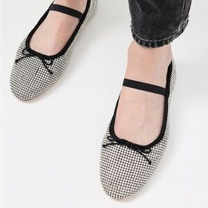 Loeffler randall crystal ballet flats with bow size 7